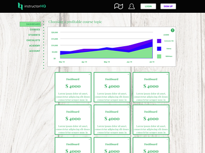 Instructor HQ - Dashboard - Web Design adobe xd design ui design ux design web design