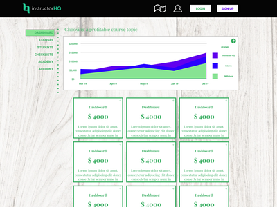 Instructor HQ - Dashboard - Web Design