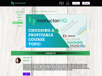 Instructor HQ - Academy - Web Design adobe xd design ui design ux design web design