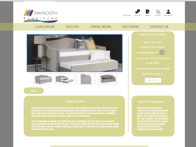 Maynooth Furniture - Product Details - Web Design adobe xd design ui design ux design web design