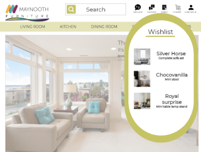 Maynooth Furniture - Wishlist - Web Design adobe xd design ui design ux design web design