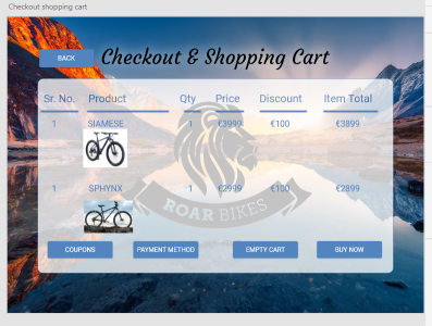 Roar Bikes - Checkout & Shopping Cart - Web Design adobe xd design ui design ux design web design