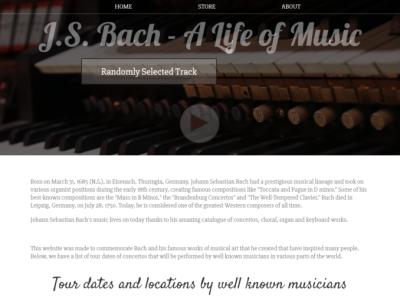 J.S. Bach - A Life of Music - Web Development (1) css3 html5 javascript web development
