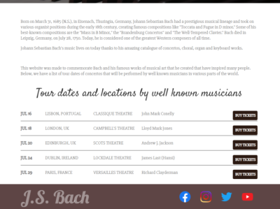 J.S. Bach - A Life of Music - Web Development (2) css3 html5 javascript web development