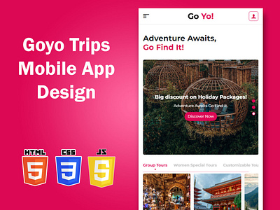 Mobile App Design for Travel Agency Site