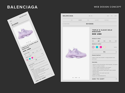 Balenciaga Concept Online Store concept design figma landing page online store product store ui ux web web design website