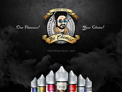 The Chemist e-liquids branding design graphic design logo typography vector website