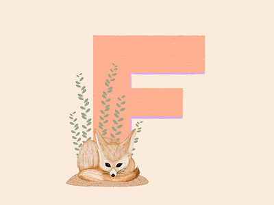 Fennec Fox - 36 Days of Type 36daysoftype animal cute design fennec fox graphic design illustration italy pastel peach typedesign vector visual