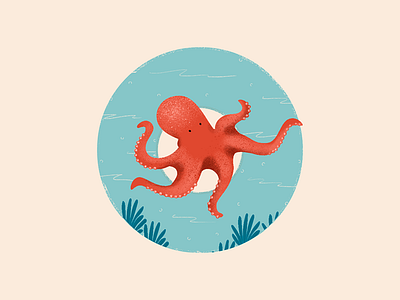 Octopus - 36 Days of Type 36daysoftype branding creature design float graphic illustration kraken ocean orange travel underwater visual
