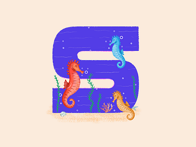 Seahorse - 36 Days of Type 36daysoftype animals colorful design horse illustration life ocean sea seahorse travel tropical typography underwater visual