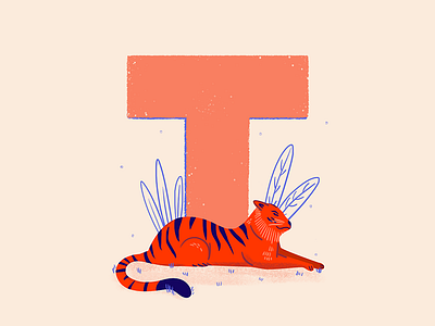 Tiger - 36 Days of Type 36daysoftype animals cats colors cute design illustration nature orange predator stripes tigers travel typography visual