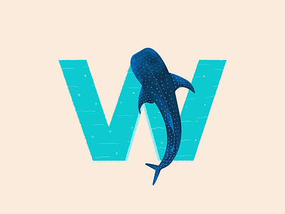 Whale Shark - 36 Days of Type 36daysoftype beautiful design illustration life mammals ocean sea shark sharks spotted travel visual whale whales