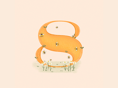 8 - 36 Days of Type 36daysoftype bees beeswax branding cute design flowers grass honey honeybee illustration miele nature primavera spring visual