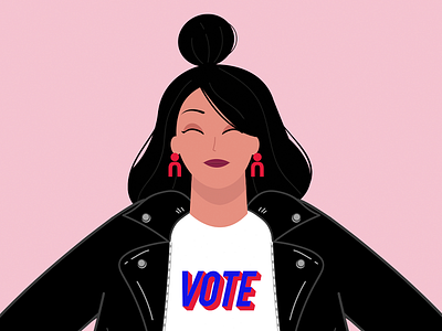 Go Vote! 2020 america artist biden character cute design elections go vote illustration leather jacket music november travel video visual vote vote2020 woman