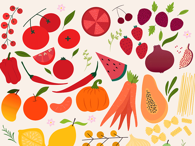 Rainbow Food Illustration