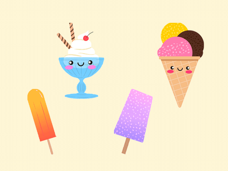 Ice Cream Stickers animated animation ankillustrates cute design dessert food illustration gelato giphy ice cream illustration lollipop stickers summer summer food sundae travel visual