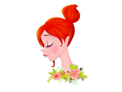 Redhead character colors disney flowers girl illustration nature pixar redhead