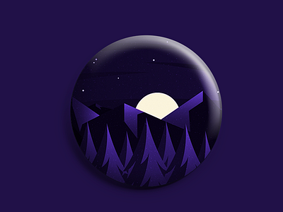 The Mountains At Night forest hue indigo moon mountain night purple sky stars