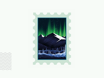 Norway dribble gradient illustration northern lights norway stamp travel weekly challenge weeklywarmup