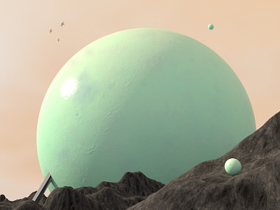 Something Old 3d abstract cinema 4d design mountains pastel planet render sci fi sphere
