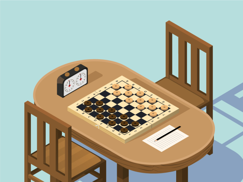 Доска для шашек на столе design flat graphic design illustration illustrator vector
