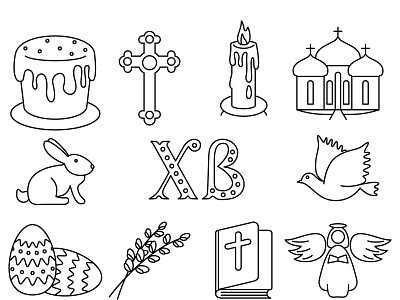 Easter design flat icon illustration logo vector