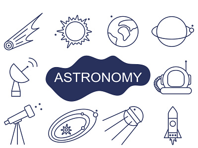 astronomy icons design flat graphic design icon illustration logo vector