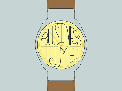 Business Time doodle illustration lettering lines monoweight simple time type