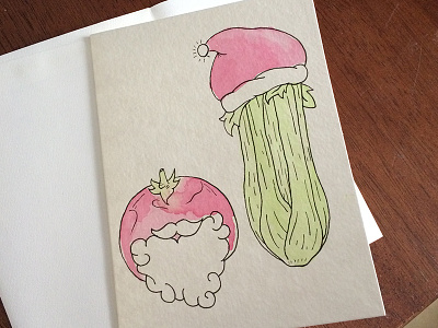 Holiday Veggies - Complete illustration water color