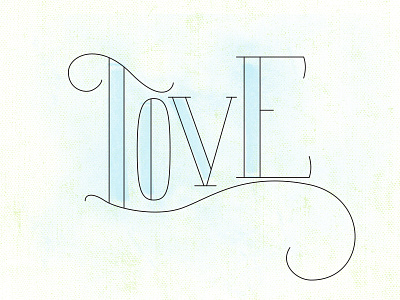 "Love" clean elegant hand letter love monoweight simple textured