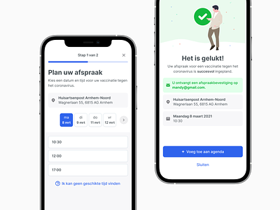 💉🦠 Vaccination planner app appointment corona covid 19 date datepicker healthcare mobile picker planner schedule slot stepper time timepicker ui vaccin vaccination