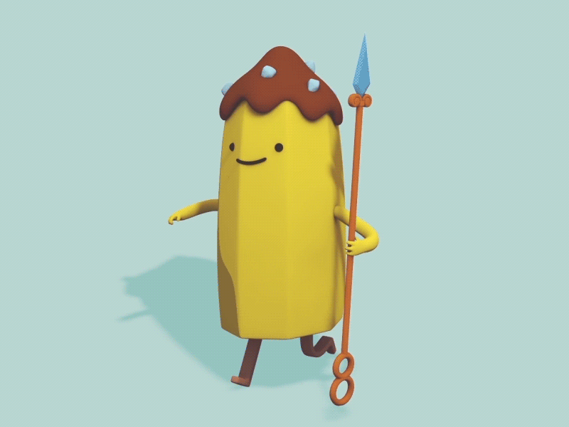 Banana Guard Running cycle 3d adventure time animation banana guard run cycle running