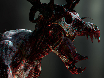 Wendigo sculpt 3d 3d art creature monster sculpt zbrush