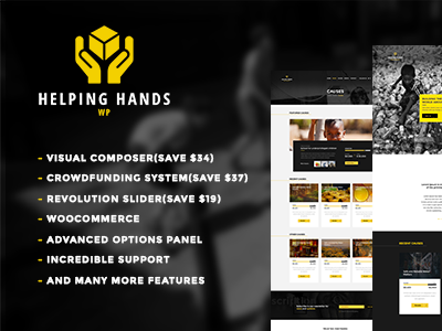 Helping Hands - Crowdfunding Charity Theme crowdfunding nonprofit theme nonprofit charity theme nonprofit wp theme page builder nonprofit theme