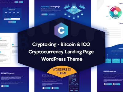 Cryptoking - Bitcoin & ICO Landing Page WordPress Theme