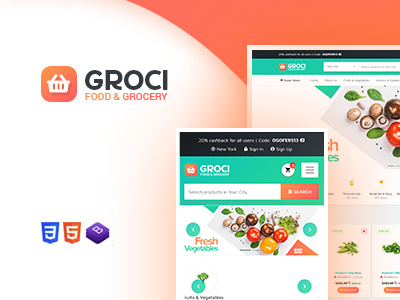 Grocery Market Website Template WordPress - Groci