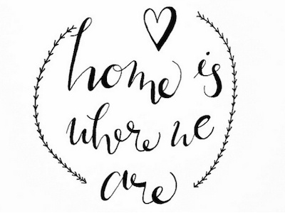 Home is Where We Are graphic design hand type heart home lettering typography