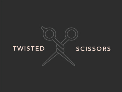 Twisted Scissors black design graphic design hair hair salon hair stylist logo salon scissors twisted