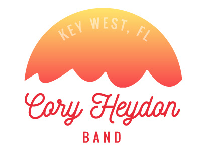 Cory Heydon Band Sunset Logo band florida gradient guitar logo orange pink sun sunshine typography yellow