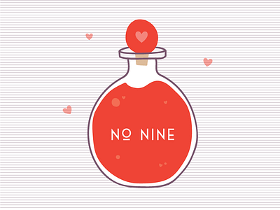 Love Potion No. 9 bottle card heart illustration love potion red vector