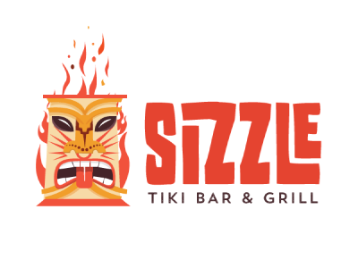 Sizzle bar dailylogochallenge fire grill logo tiki