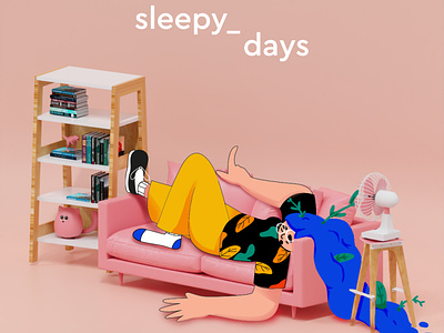 Sleepy 2d 3d character character design composition design illustration