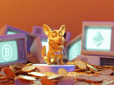 Doge Coin animal bitcoin coin crypto currency dog dogecoin money