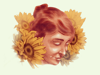 Sunflower Princess flower hair illustration love nature sun sunflower woman