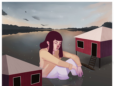 Amazon Girl amazon amazon fba boat girl house nature ocean river sad trees woman