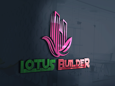 Lotus builder Real estate 3D logo