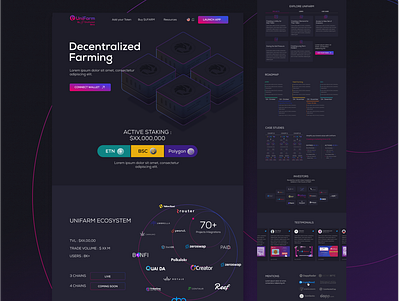 Landing Page Design for Blockchain Based Staking Platform bitcoin blockchain based design investors projects landing page lead generation staking platform tokens ui ux web
