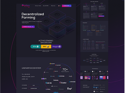 Landing Page Design for Blockchain Based Staking Platform bitcoin blockchain based design investors projects landing page lead generation staking platform tokens ui ux web