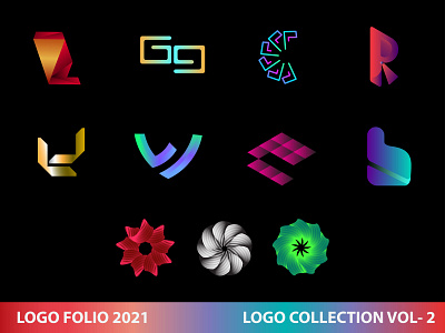 LOGO FOLIO V 2 brand brand identity branding creative creative logo gradient logo logo design logo folio 2021 logo mark logofolio logos logotype modern logo
