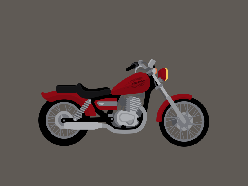 Rebel 250 bike cmx250c honda illustration motorcycle rebel vector